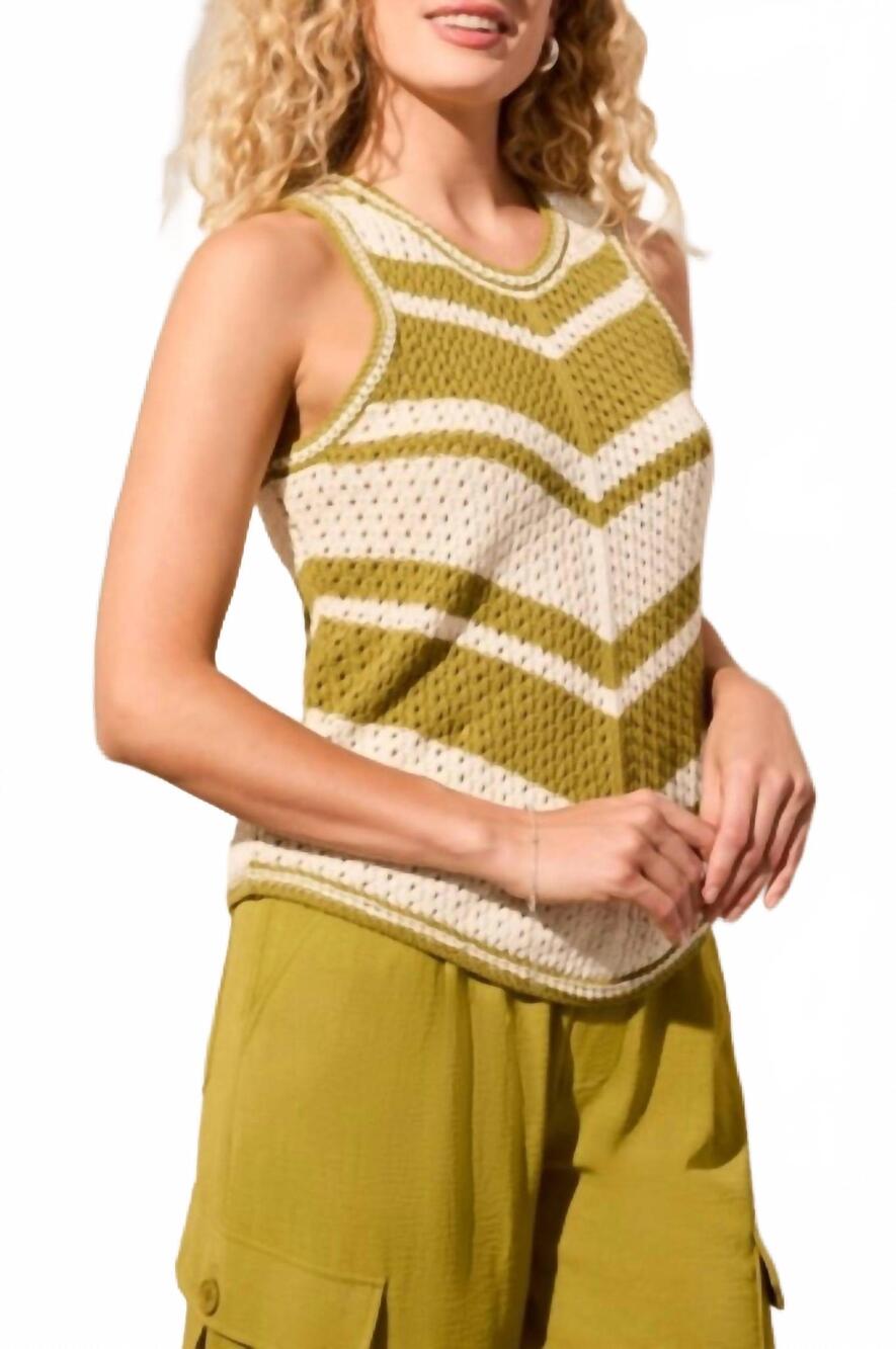 NEW TRIBAL racerback tank sweater in aloe leaf